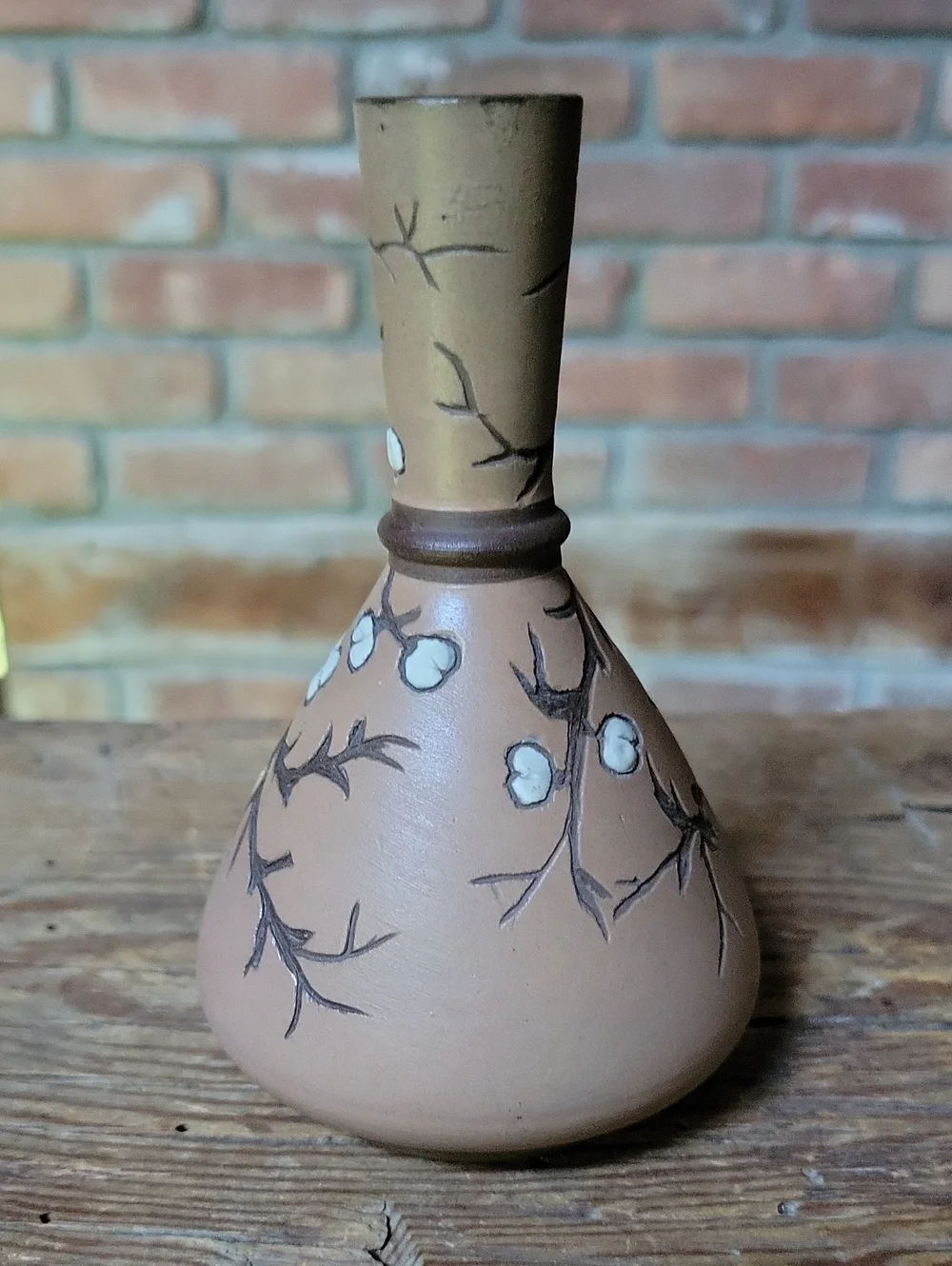 1930's L. Hjorth Bornholm Terracotta Blossom Vase, Shape No. 3